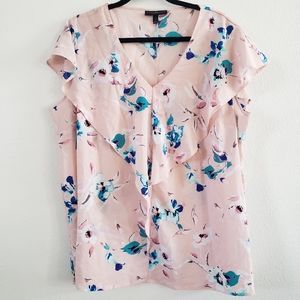 Lane Bryant 18 Top Blouse Plus Size Ruffle V-neck